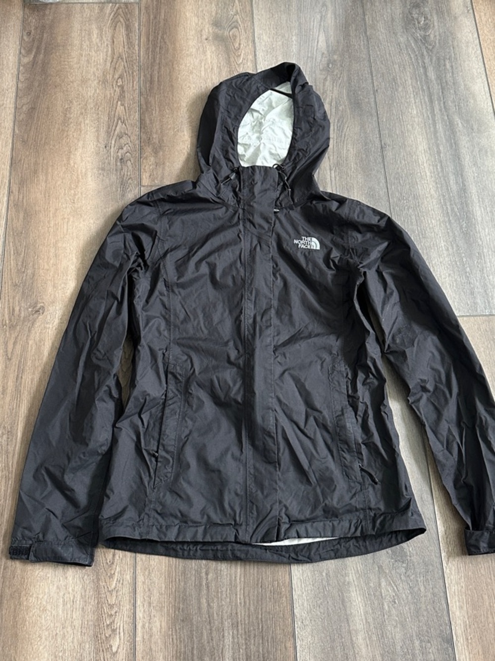 The North Face Black Hooded Rain Shell Jacket